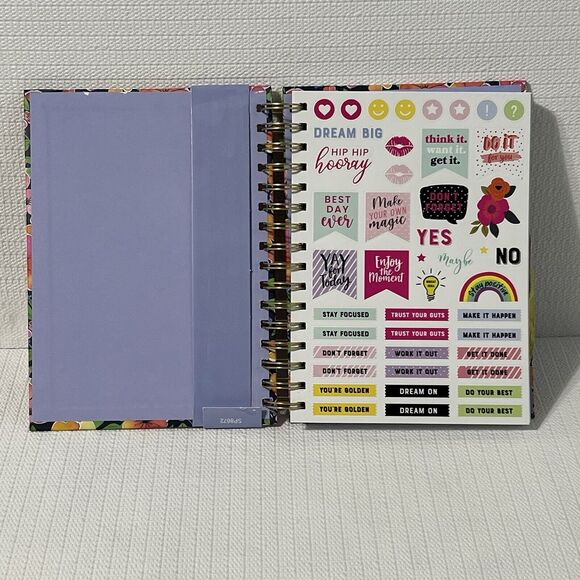 BLOOM Hardcover Spiral Notebook Journal Pen Sticker Set Colorful Lined Flowers - Picture 8 of 17